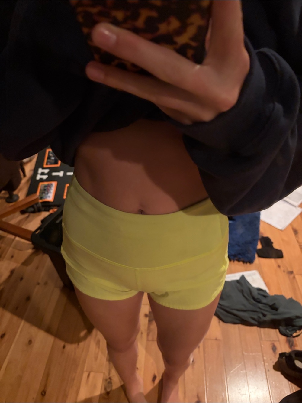 Lululemon Athletica speed ups Vibrant Yellow Athletic Shorts - Picture 3 of 7